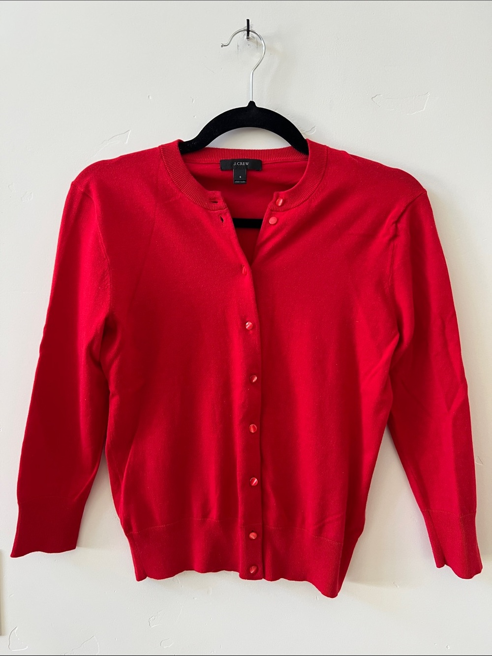 J. Crew Bright Red Button-Up Women's Cardigan